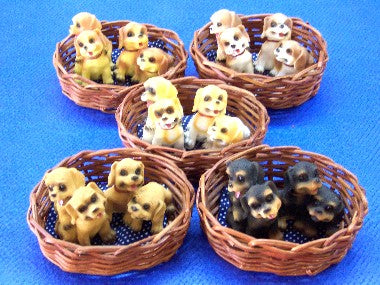 Puppies in Bamboo Basket - Culture Kraze Marketplace.com