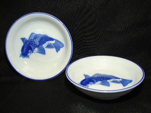 4 of Porcelain Plate with Blue Fish - Culture Kraze Marketplace.com
