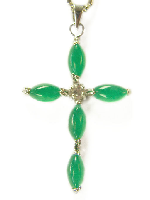 Jade Cross Pendant-add chain - Culture Kraze Marketplace.com