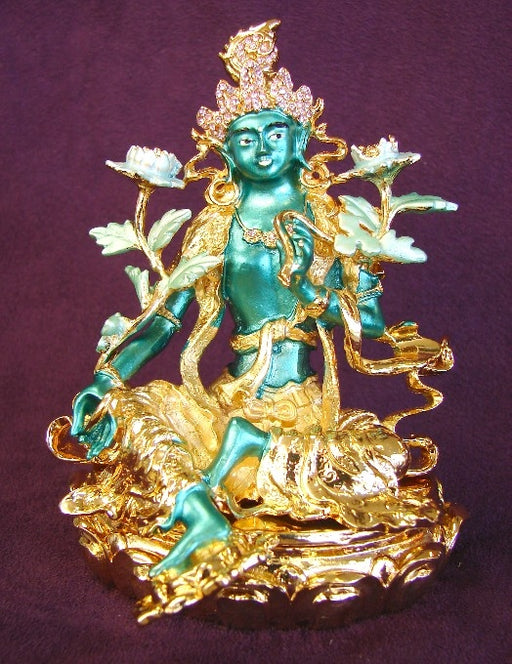 Bejeweled Green Dzambhala Statue - Culture Kraze Marketplace.com