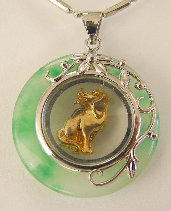 Golden Dog Jade Pendant Necklace - Culture Kraze Marketplace.com