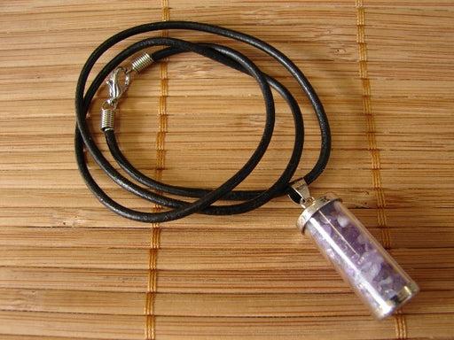 Amethyst Black Cord Pendant Necklace - Culture Kraze Marketplace.com