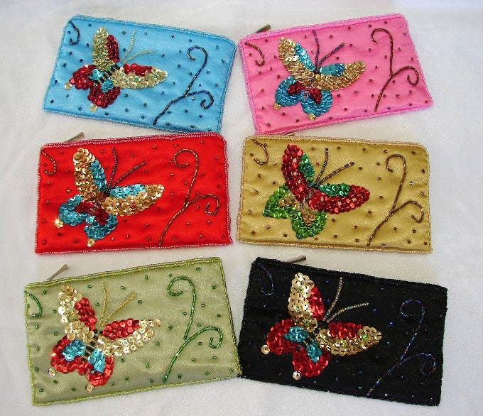 Beaded Butterfly 6" Organizer Pouches - Culture Kraze Marketplace.com