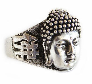 Silver Ring with Buddha Head-size 10 - Culture Kraze Marketplace.com