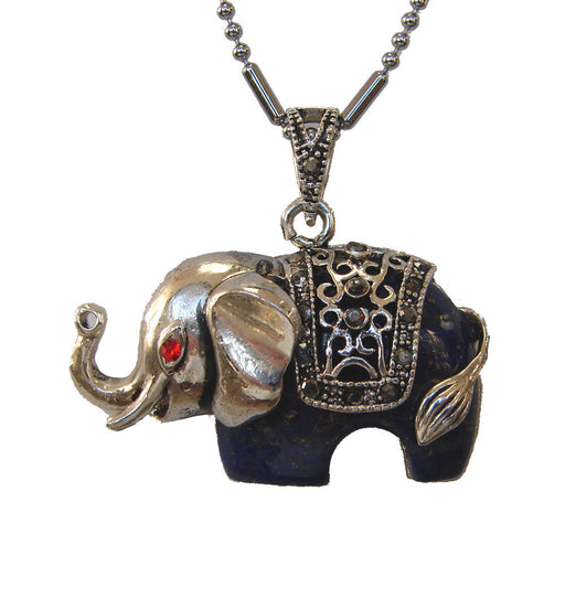 Blue Lapis Lazuli Gemstone Elephant Pendant - Culture Kraze Marketplace.com