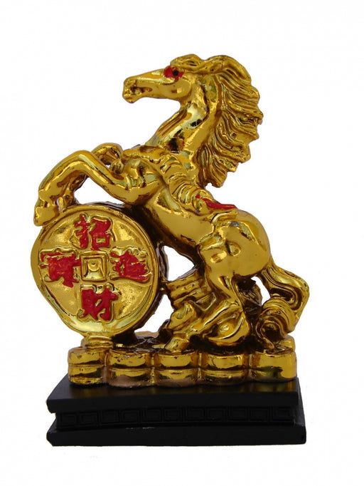Golden Horse Statue Stepping on Money Coin - Culture Kraze Marketplace.com