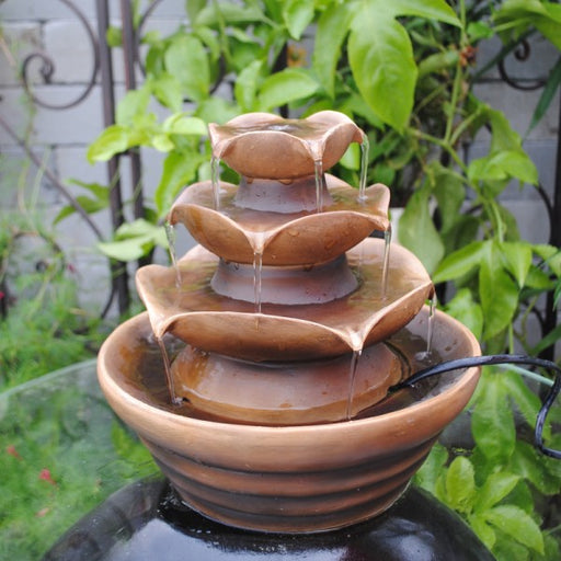 Polyresin Flower Water Fountain - Culture Kraze Marketplace.com