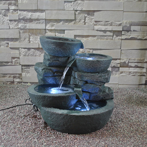Modern Bowls Fountain with LED Lights - Culture Kraze Marketplace.com