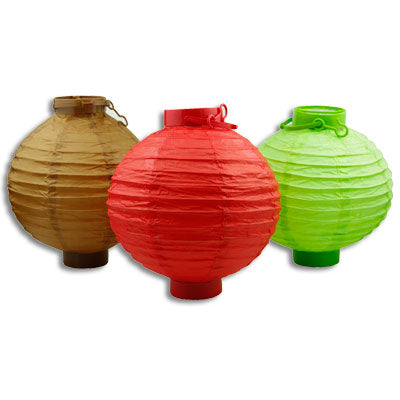 8 Inch Paper Lantern with Light Bulb-red - Culture Kraze Marketplace.com