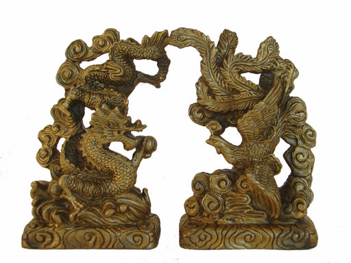 Brass Dragon Phoenix Statue - Culture Kraze Marketplace.com