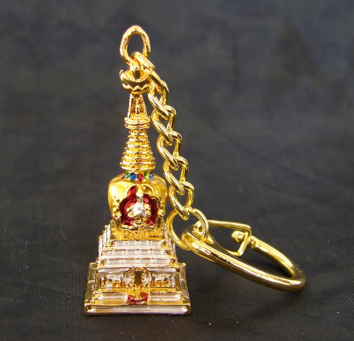 Kalachakra Stupa Keychain Amulet - Culture Kraze Marketplace.com
