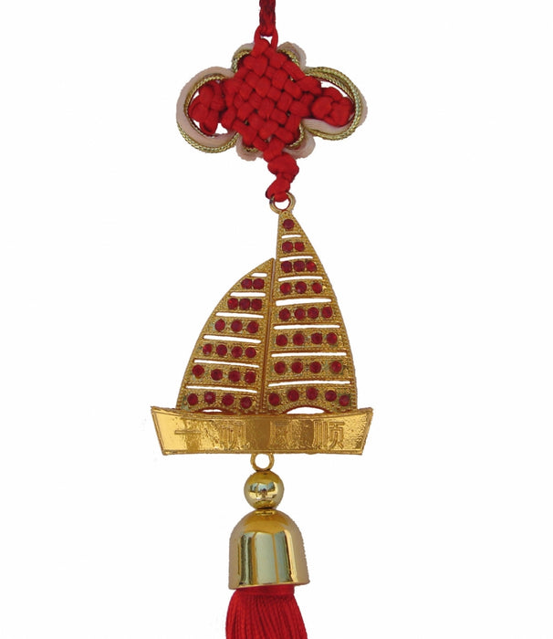 Golden Metal Sailing Boat Charm-ruby - Culture Kraze Marketplace.com