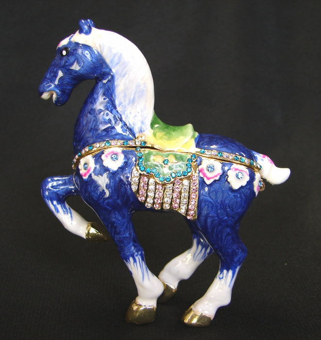 Bejeweled Blue Horse Statue - Culture Kraze Marketplace.com