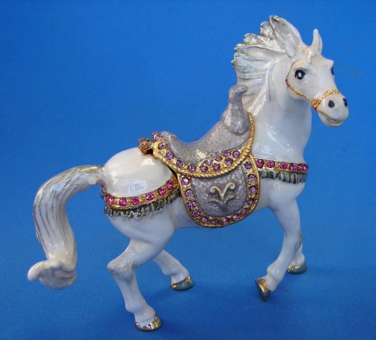 White Bejeweled Horse Statue - Culture Kraze Marketplace.com