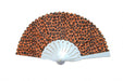 Leopard Style Hand Fan with White Slab-orange - Culture Kraze Marketplace.com