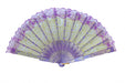 Colorful Slab Lace Folding Fan with Auspicious Symbol-green - Culture Kraze Marketplace.com