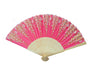 Hand Fan with Wooden Slab-pink - Culture Kraze Marketplace.com