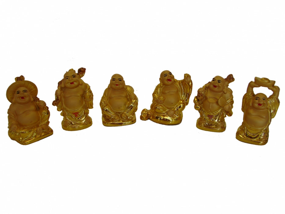 Six Little Shining Gold Buddha Statues - Culture Kraze Marketplace.com