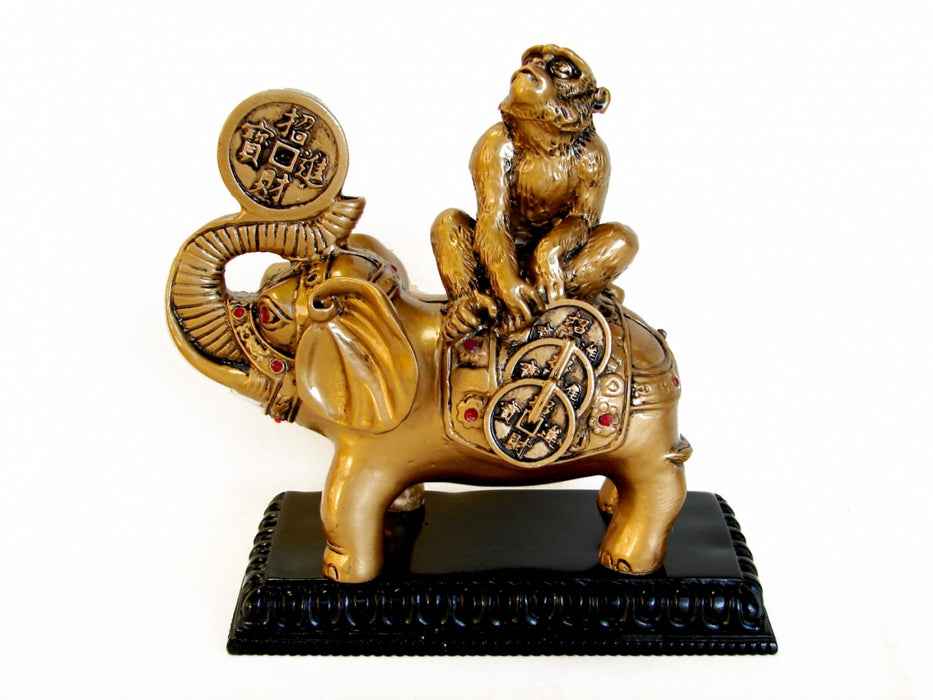 Monkey on Elephant with Pedestal - Culture Kraze Marketplace.com