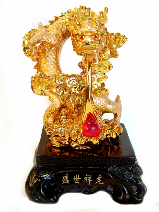 Golden Dragon Statue - Culture Kraze Marketplace.com