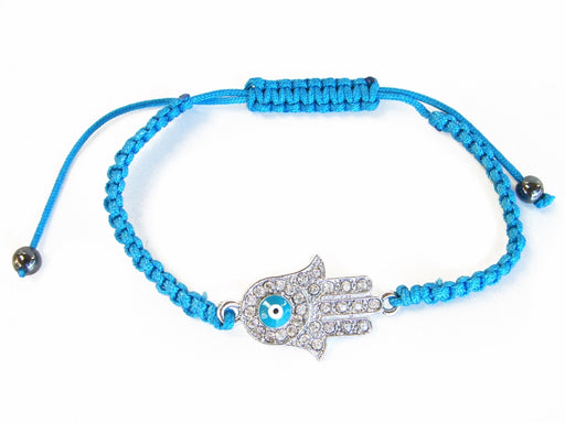Jeweled Blue Hamsa Hand Bracelet - Culture Kraze Marketplace.com