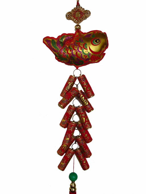 New Year Charm - Fish with Lucky Firecrackers - Culture Kraze Marketplace.com