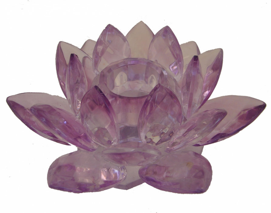 Purple Crystal Lotus Candle Holder - Culture Kraze Marketplace.com