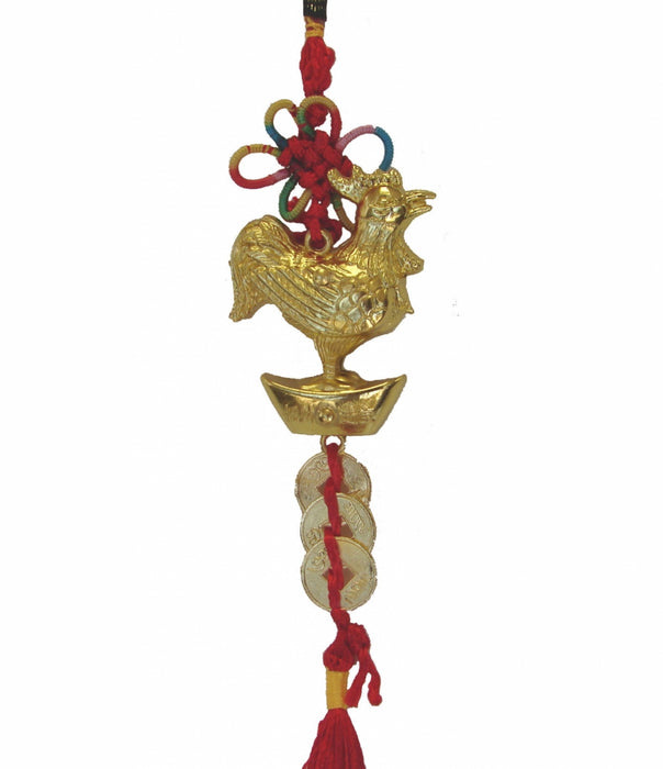 Shinning Hanging Gold Rooster Lucky Charm - Culture Kraze Marketplace.com