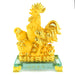 8 Inch Golden Rubber Finished Rooster Statue with Wu Lou - Culture Kraze Marketplace.com