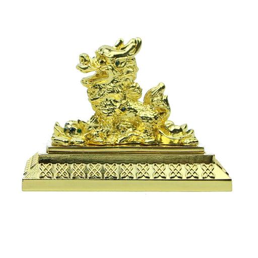 Bejewel Chi Lin Seal Gold Sculpture - Culture Kraze Marketplace.com