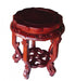 Round Wood Short Curved-Legged Plant Stand in Cherry Finish - Culture Kraze Marketplace.com