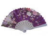 White Slab Chinese Folding Hand Fan in Different Color Background-purple - Culture Kraze Marketplace.com
