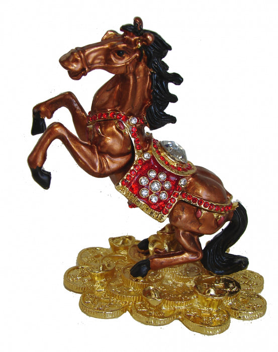 Bejeweled Cloisonne Brown Windhorse Statue - Culture Kraze Marketplace.com
