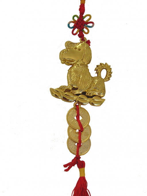 Hanging Shining Gold Dog Charm - Culture Kraze Marketplace.com