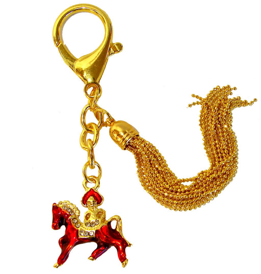 Bejeweled Red Horse Keychain Amulet - Culture Kraze Marketplace.com