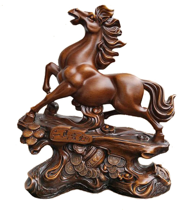 Big Brown Auspicious Horse Statue - Culture Kraze Marketplace.com