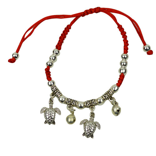 Red Bracelet with 2 Dangly Turtles - Culture Kraze Marketplace.com