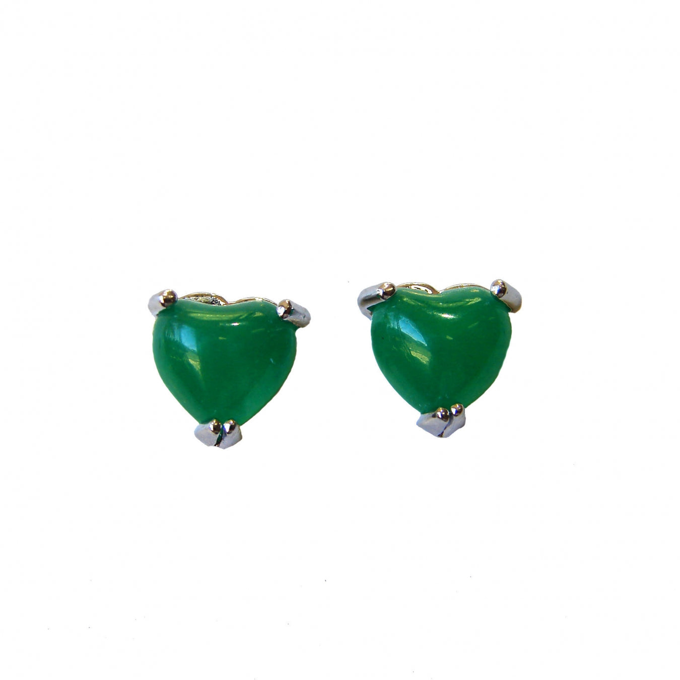 Heart Shape Jade Stud Earrings - Culture Kraze Marketplace.com