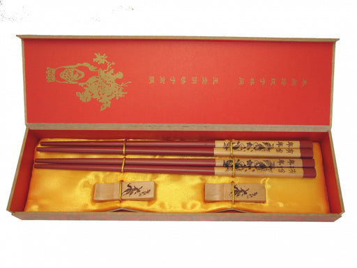 Chinese Chopstick Gift Set with Golden Fish Picture - Culture Kraze Marketplace.com