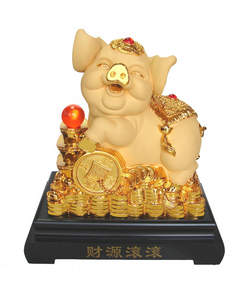 18 Inch Big Golden Pig Statue - Culture Kraze Marketplace.com
