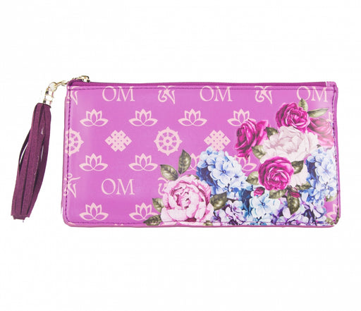Pink OM Women's Wallet, Faux Leather Zipper Pouch Wallet - Culture Kraze Marketplace.com