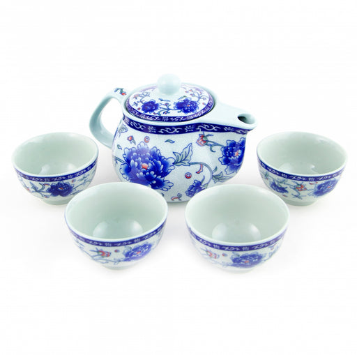 Chinese Style Blue Porcelain Tea Set - Culture Kraze Marketplace.com