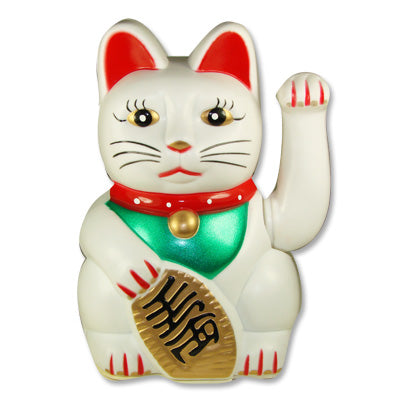 White Lucky Cat Statue - Culture Kraze Marketplace.com