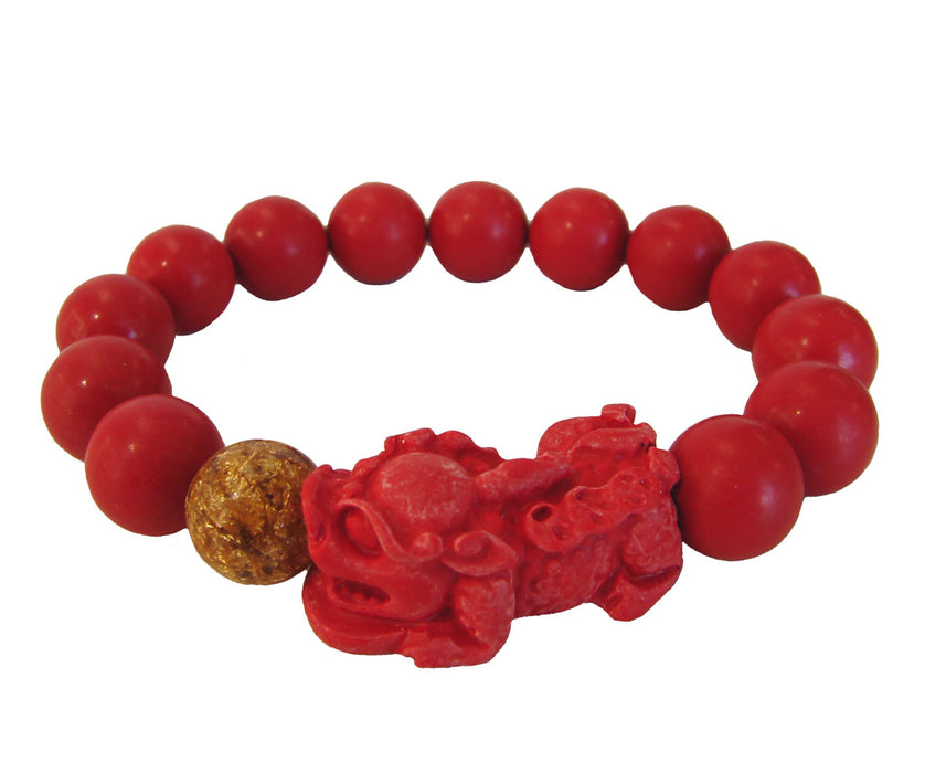 Red Stone Bracelet w/ Pi Yao - Culture Kraze Marketplace.com