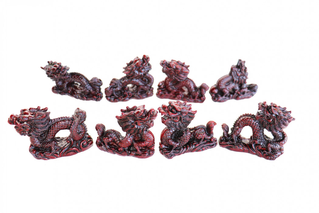 Chinese Red Dragons 8 Figurine Set - Culture Kraze Marketplace.com