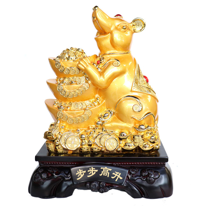 Big Chinese Zodiac Rat Statue with Coins and Ingots - Culture Kraze Marketplace.com