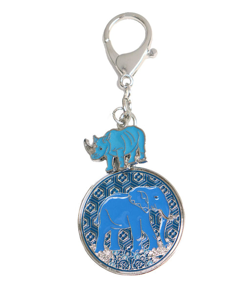 Anti Robbery Amulet with Blue Rhino & Elephant - Culture Kraze Marketplace.com