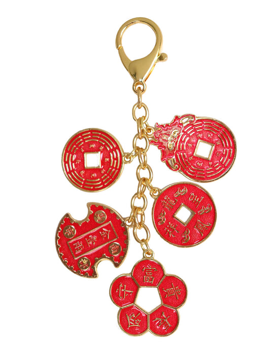 Success and Wealth 5 Amulet Coins Keychain - Culture Kraze Marketplace.com