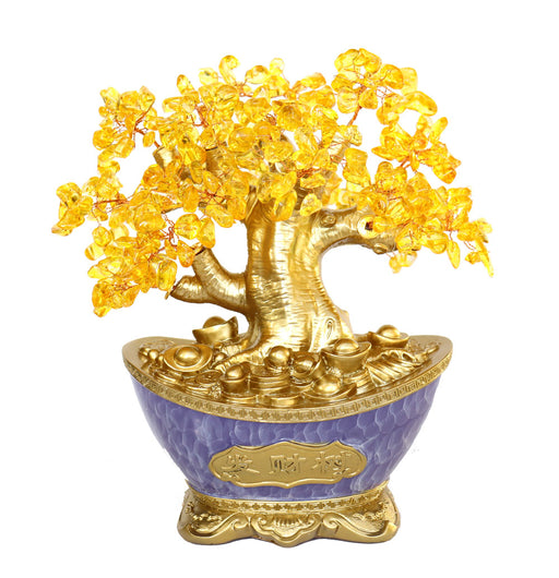 Citrine Tree in Purple Money Pot - Culture Kraze Marketplace.com