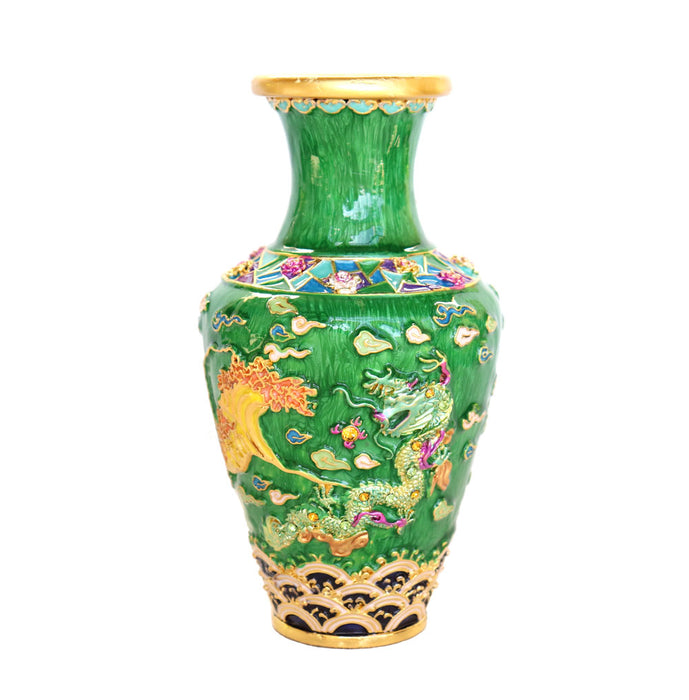 Frolicking Green Dragon Vase - Culture Kraze Marketplace.com
